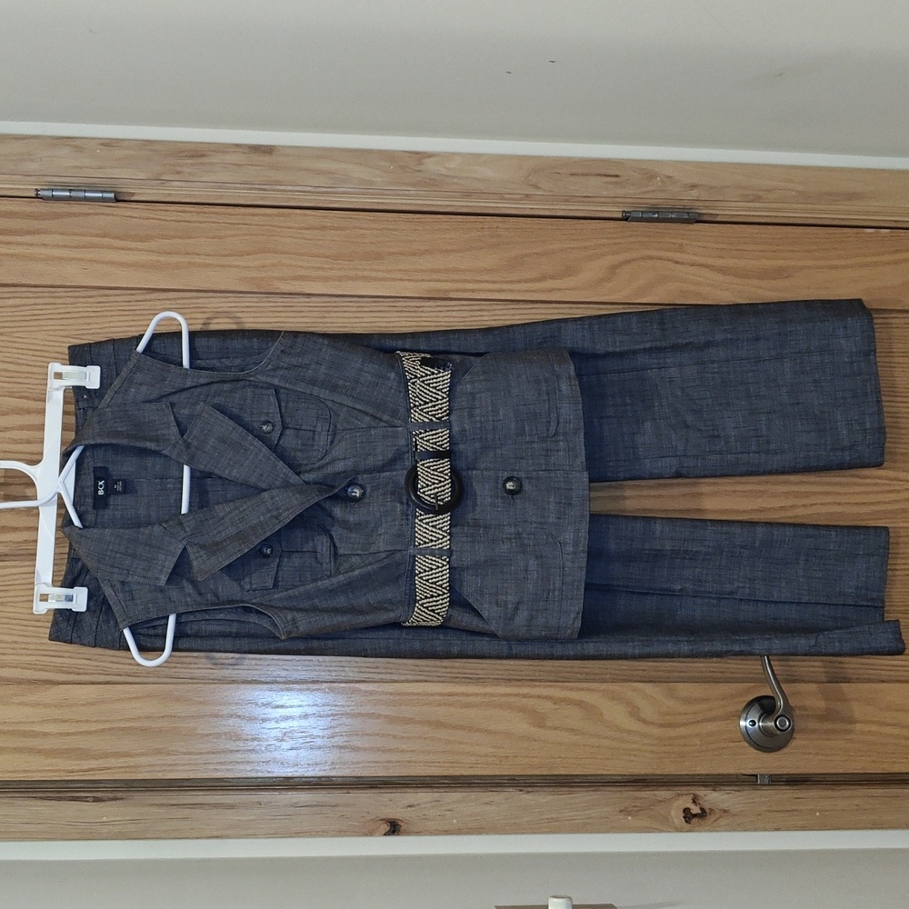 BCX Belted Vest Pant Suit